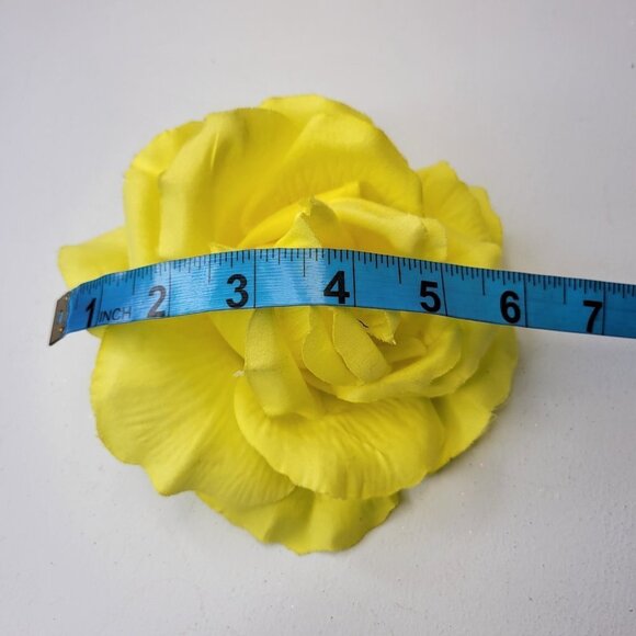 Yellow Flower Fascinator Brooch Corsage Rose Brooch Pin - Picture 7 of 11